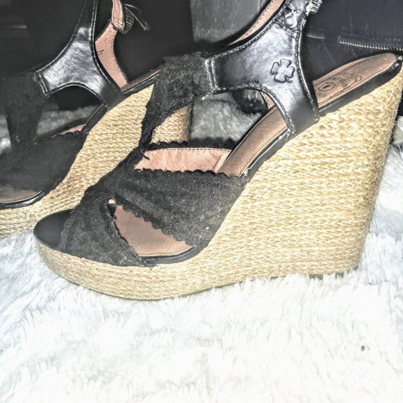 Black Wedge Espadrilles - Picture 5 of 12